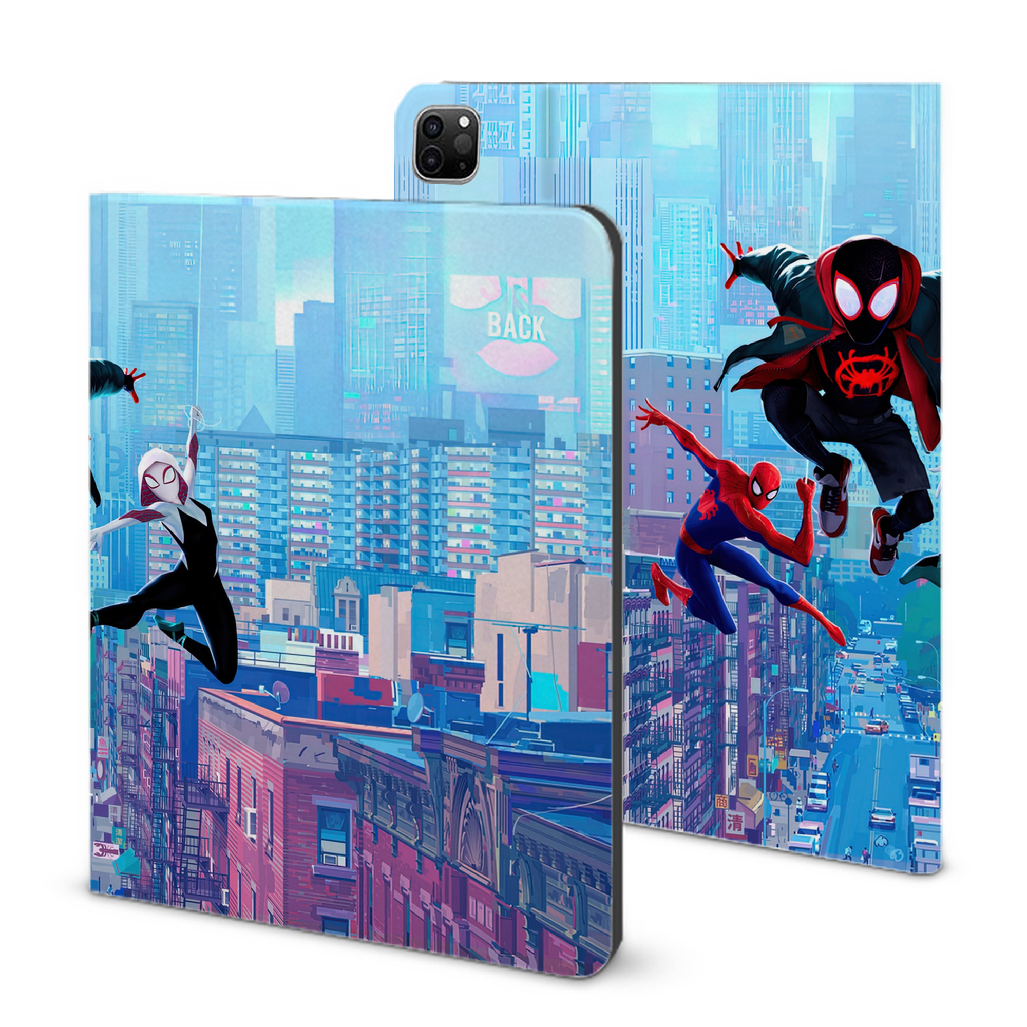 （画像用） Spider Man スパイダーマン IPad ケース ブック型 PUレザー TPU 耐衝撃 軽量 薄型 ペン収納なし 全面保護 IPad 各モデル対応